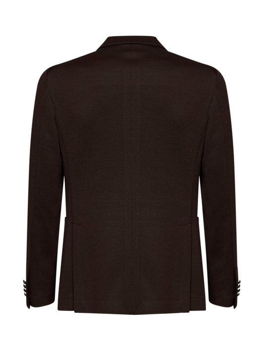 Blazer doppiopetto Montecarlo in jersey di misto lana moro
