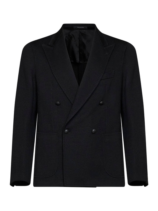 Blazer doppiopetto Montecarlo in jersey di misto lana nero