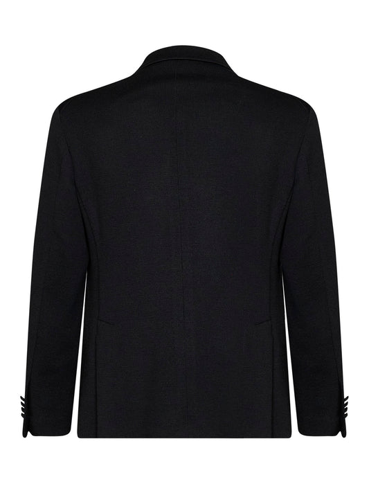 Blazer doppiopetto Montecarlo in jersey di misto lana nero