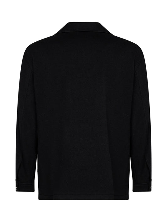 Black virgin wool and cashmere Milton shirt jacket