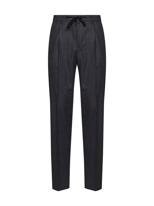 Pantaloni sartoriali con coulisse Newman inlana stretch antracite<BR/>