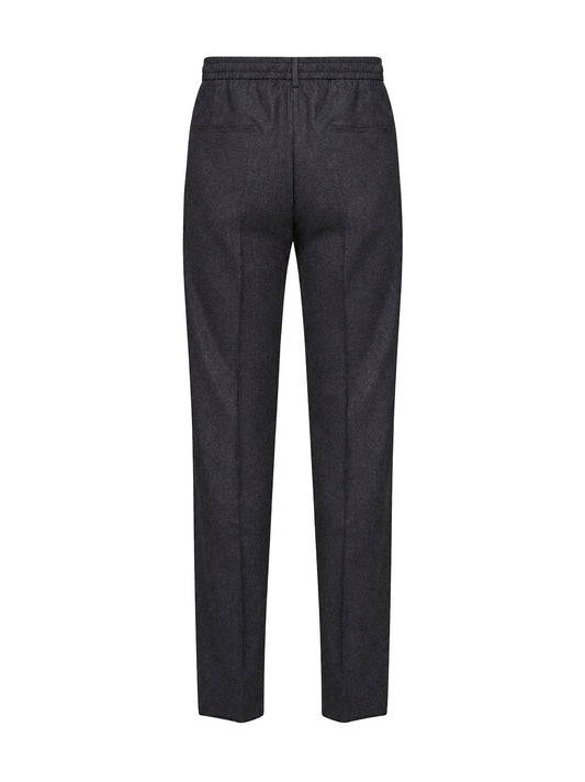 Pantaloni sartoriali con coulisse Newman inlana stretch antracite<BR/>
