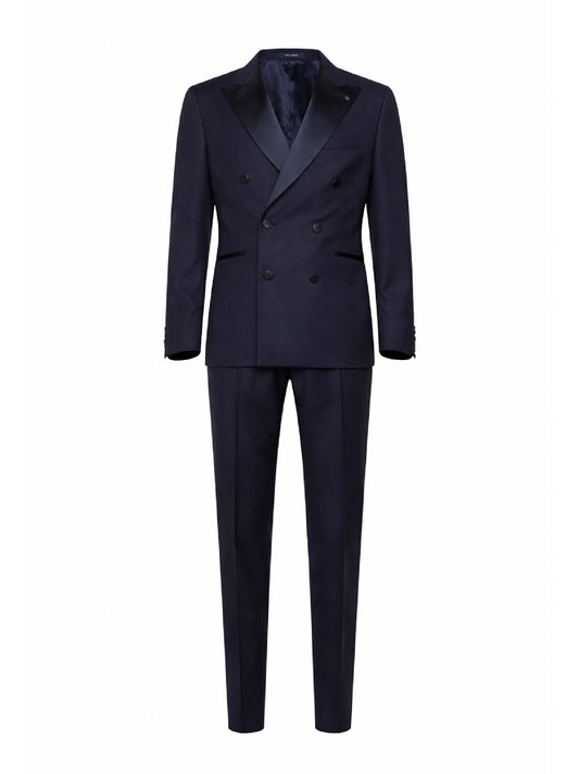 Blue jacquard virgin wool Bruce tuxedo suit