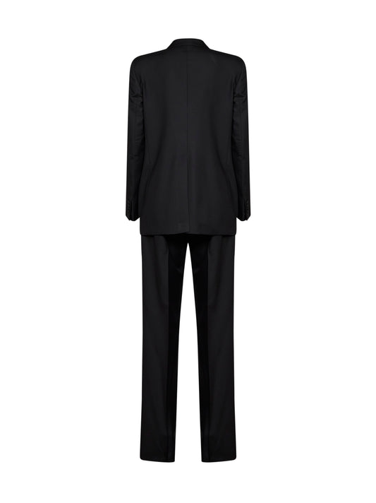 Black virgin wool Jasmine oversized double-breasted suit