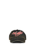 Black cotton denim logo baseball cap