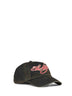 Black cotton denim logo baseball cap