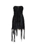 Miniabito bustier in tulle nero con dettaglio nastri