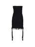 Miniabito bustier in tulle nero con dettaglio nastri