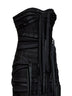 Miniabito bustier in tulle nero con dettaglio nastri