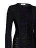 Miniabito in maglia di viscosa con frange nero<BR/>