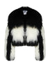 Bomber in mongolia bicolore nero e naturale