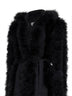 Black knit and feathers long belted cardigan