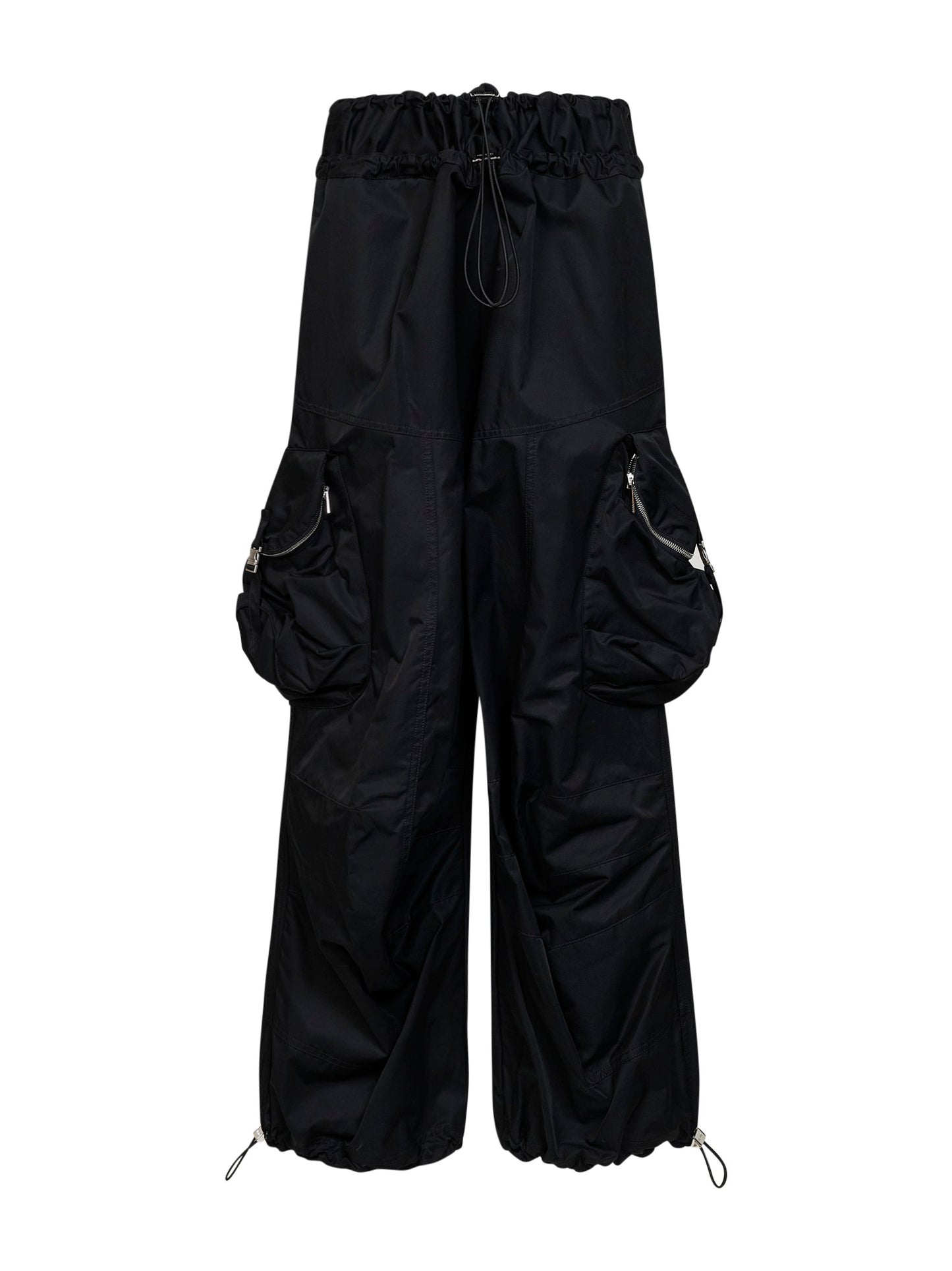 Pantaloni cargo in gabardina overdyed nera