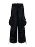 Pantaloni cargo in gabardina overdyed nera