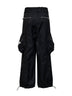 Pantaloni cargo in gabardina overdyed nera