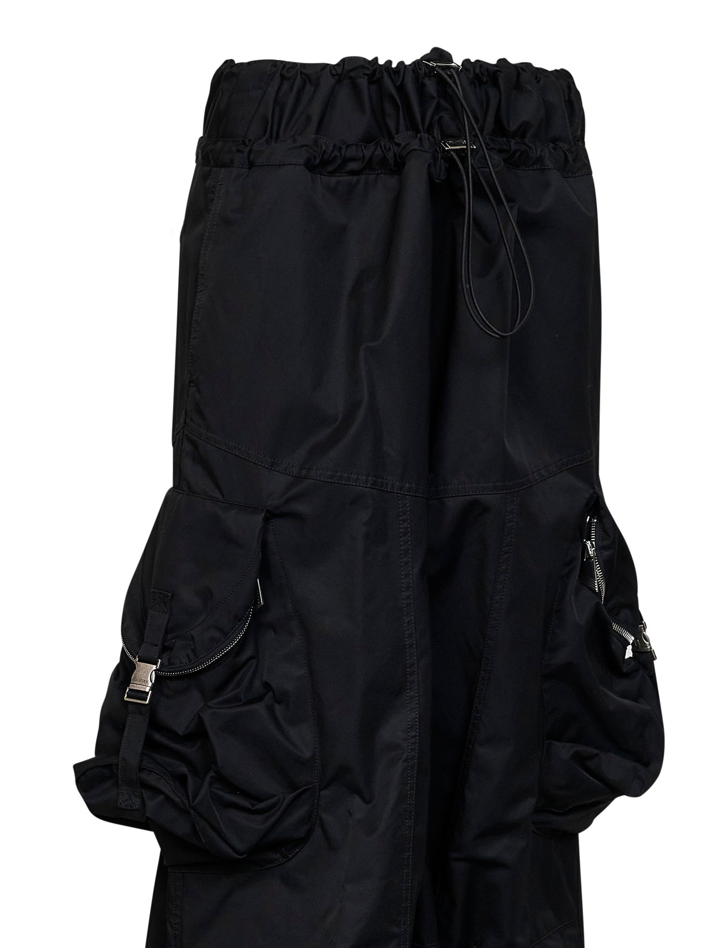 Pantaloni cargo in gabardina overdyed nera