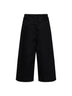 Black cotton denim double waistband cropped jeans