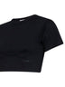 Black cotton jersey cropped T-shirt