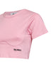 Light pink cotton jersey cropped T-shirt<BR/>