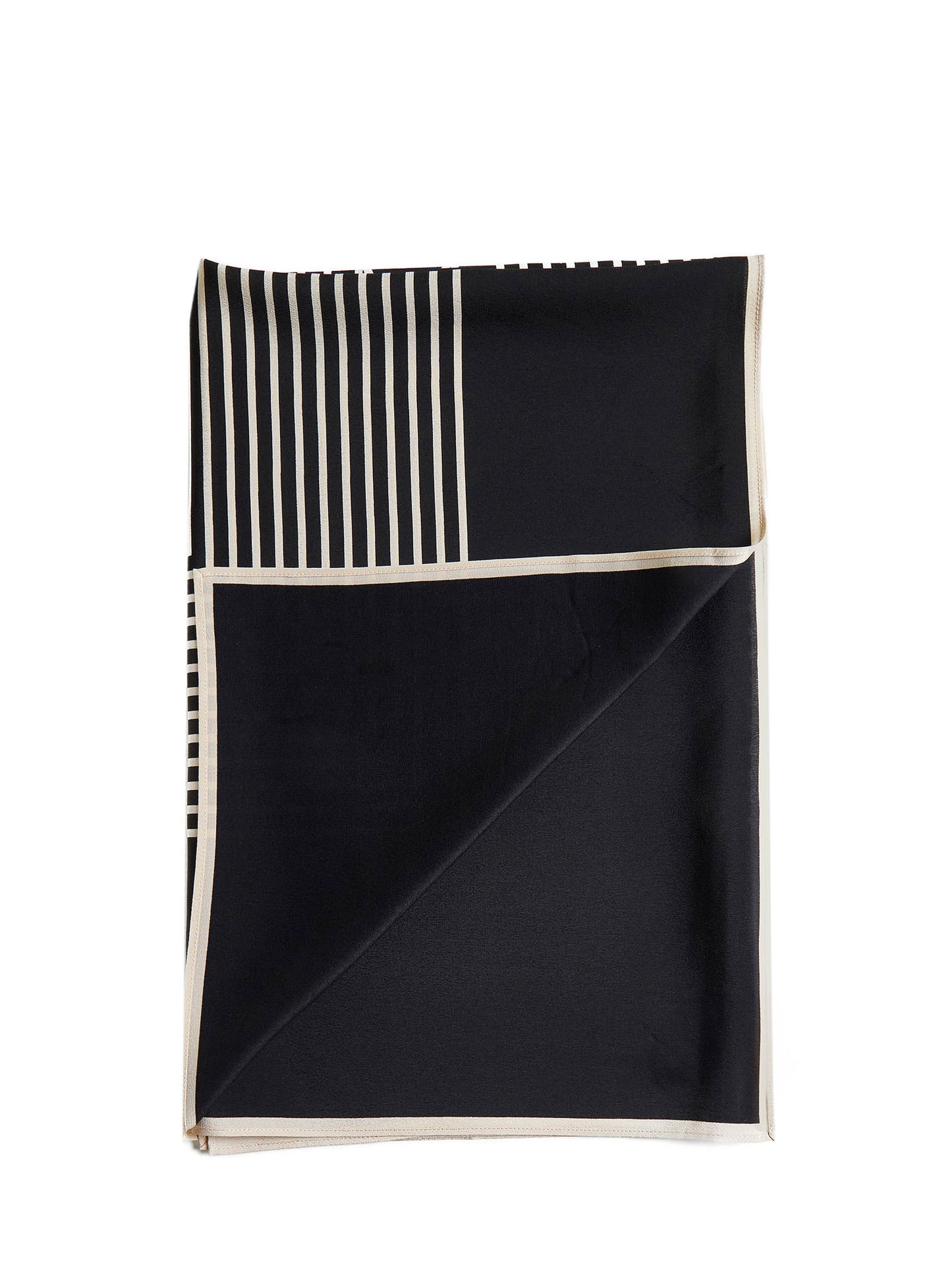Striped silk crêpe scarf