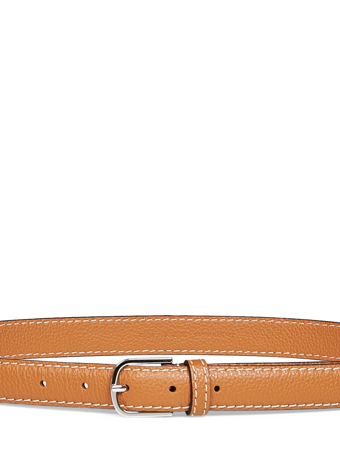 Tan slim grained leather belt