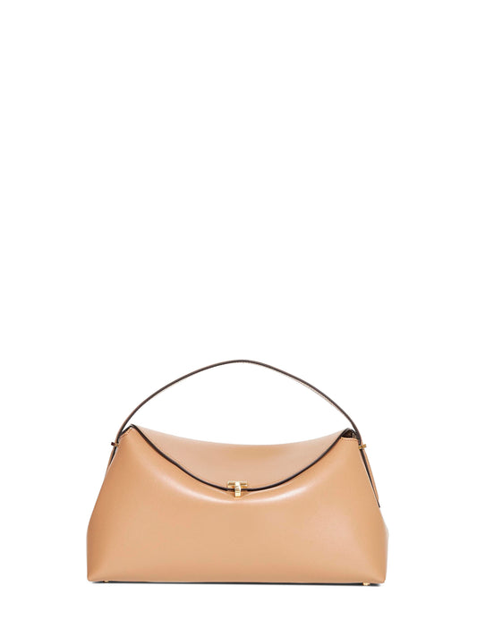 Borsa con manico T-lock cammello