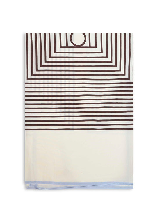 Macadamia silk centered monogram scarf