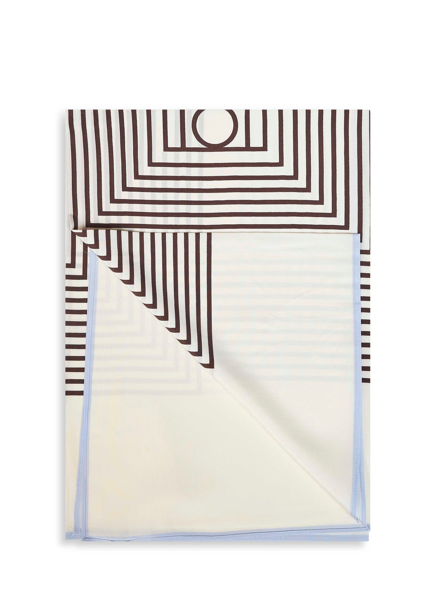 Macadamia silk centered monogram scarf
