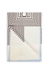 Macadamia silk centered monogram scarf