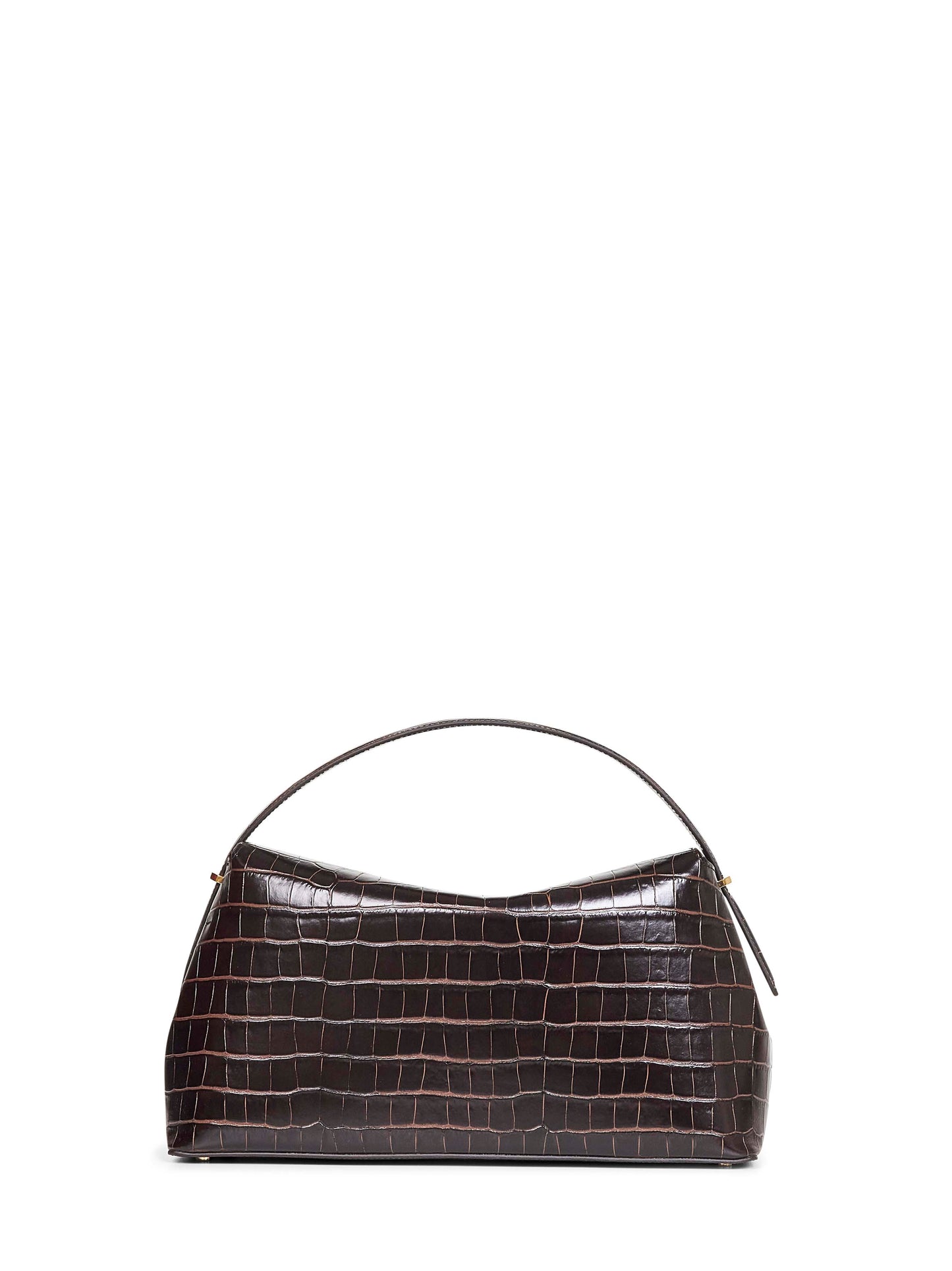 Borsa con manico T-lock marrone scuro