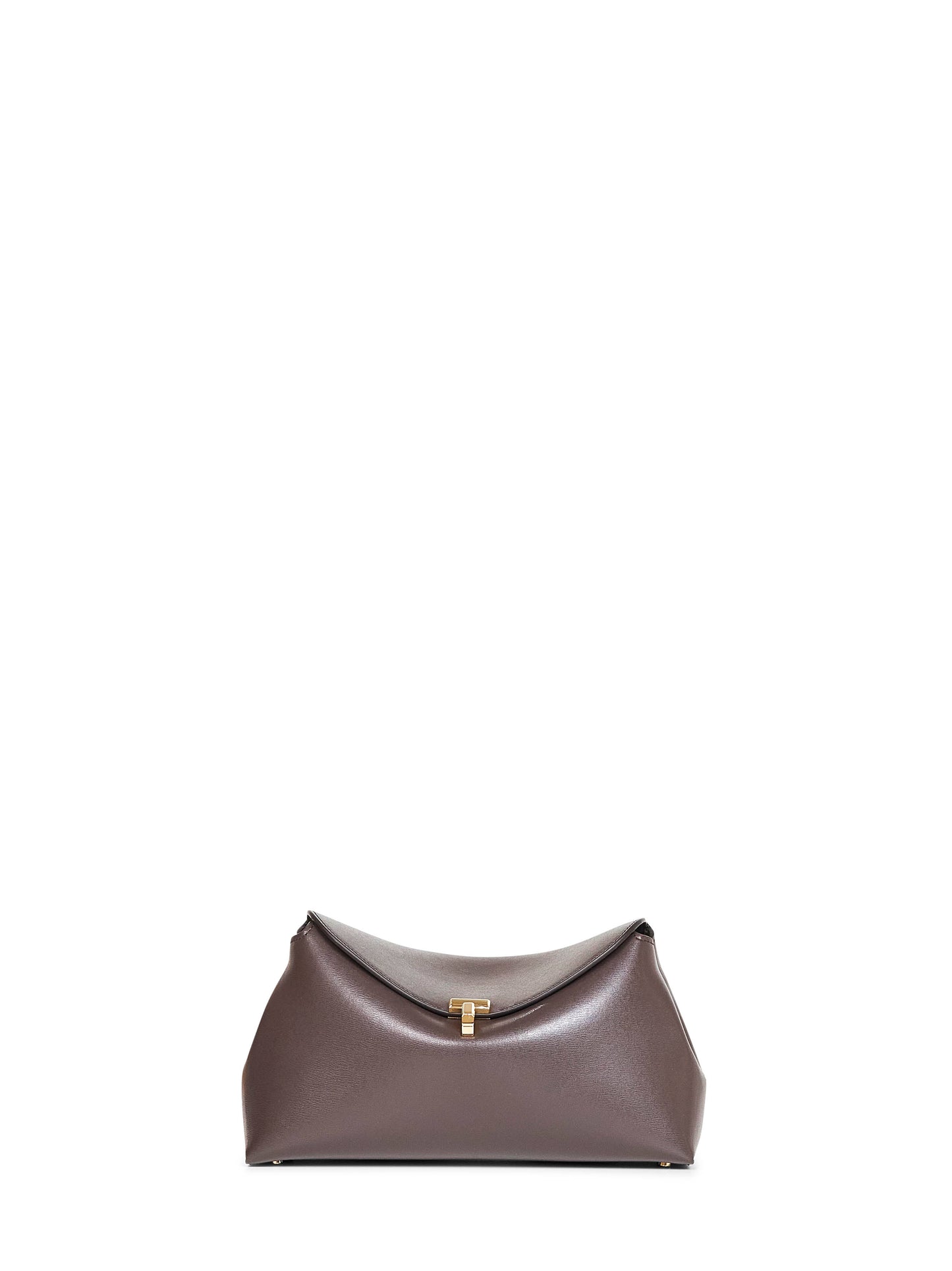 Brown T-Lock Clutch Bag