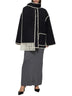 Giacca con sciarpa in feltro grigio