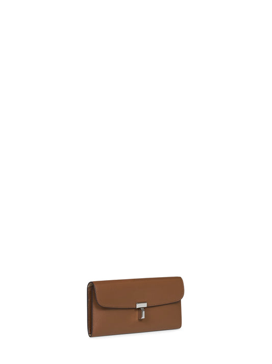 Tiramisu brown Palmellato leather T-Lock wallet
