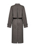 Taupe crisp cotton blend double-breasted trench coat