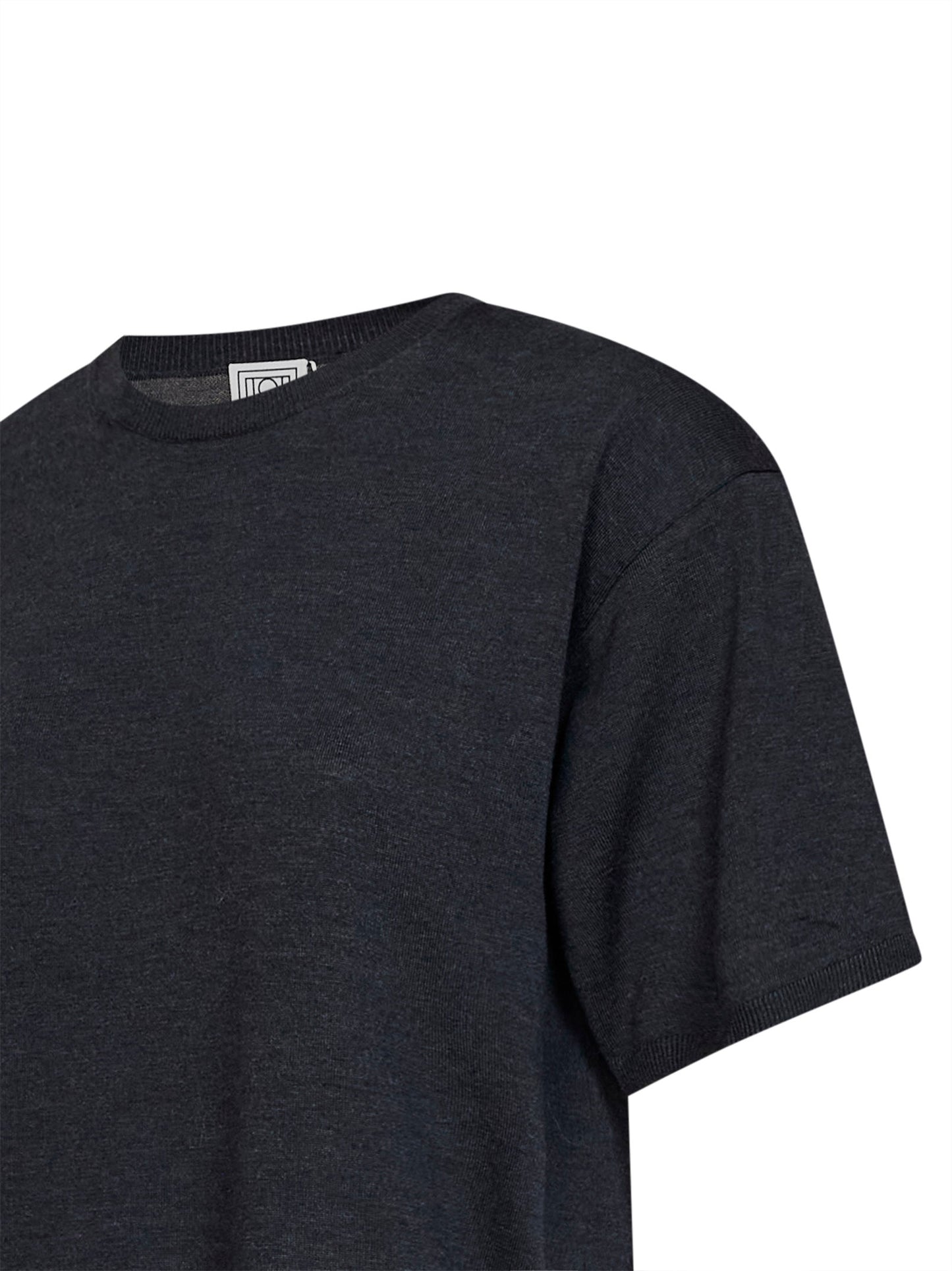 T-shirt oversize in maglia di lyocell e cashmere carbone melange
