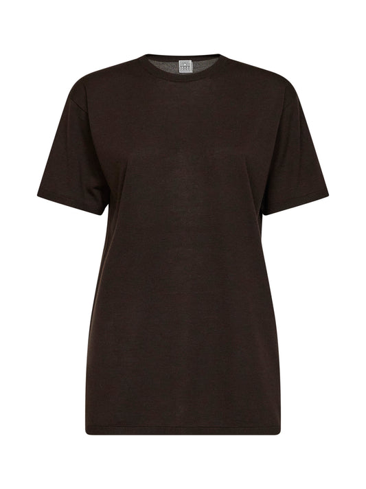 Fondante oversized Lyocell and cashmere knit T-shirt