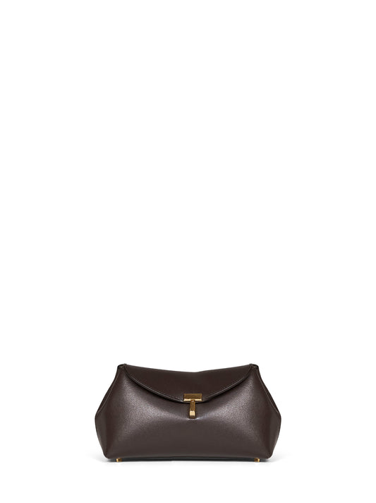 Clutch Mini T-lock marrone