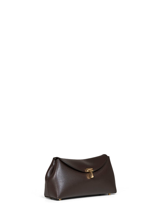 Clutch Mini T-lock marrone