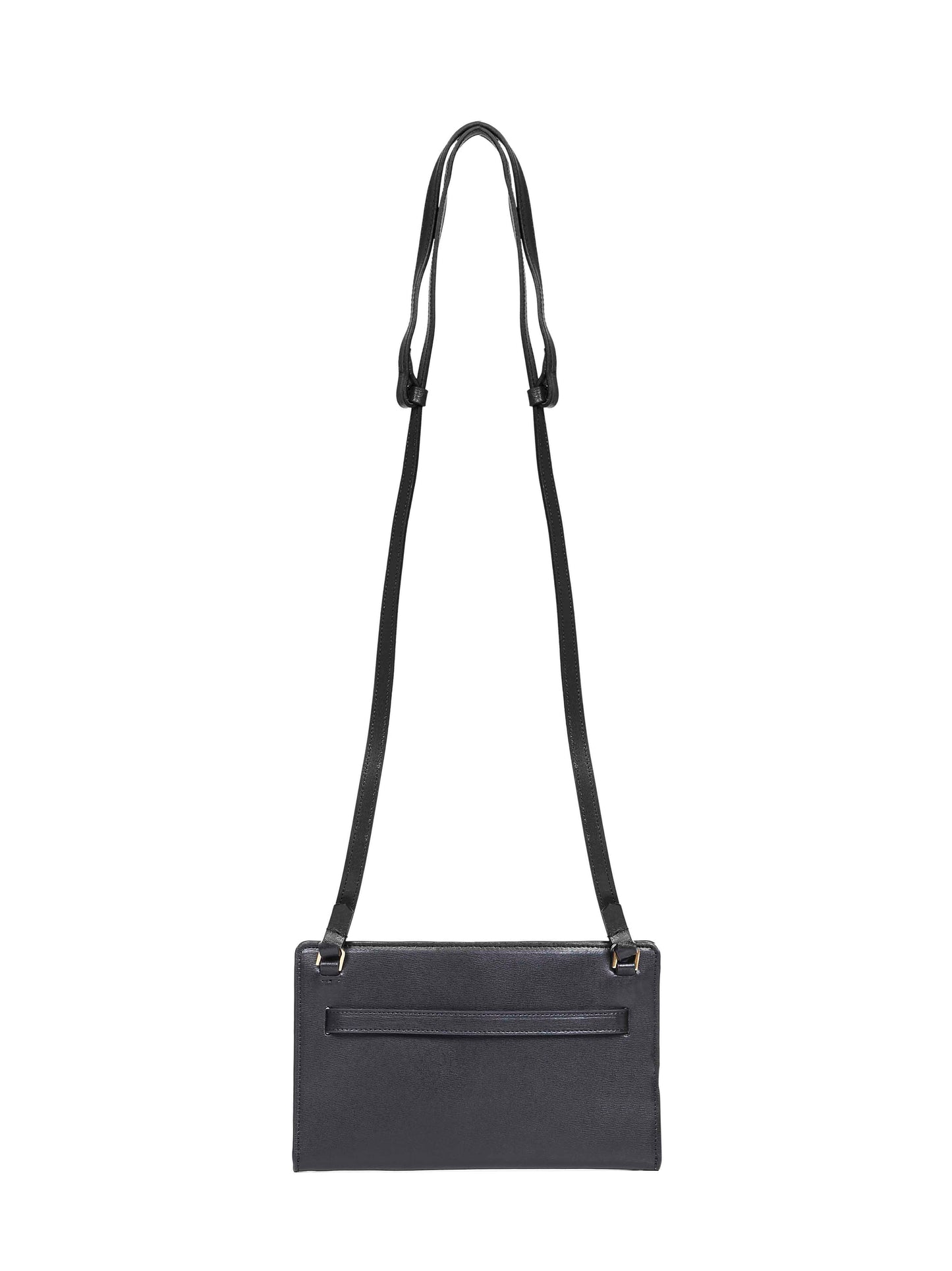 Black belted crossbody bag