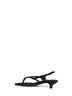 Black satin flip flops slingback sandals