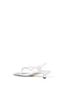 Sandali slingback infradito in raso ecrù