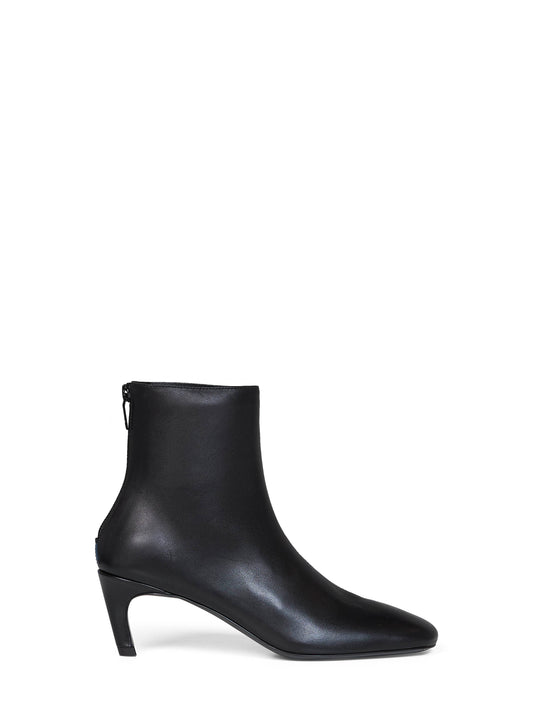 Black soft nappa leather ankle boots