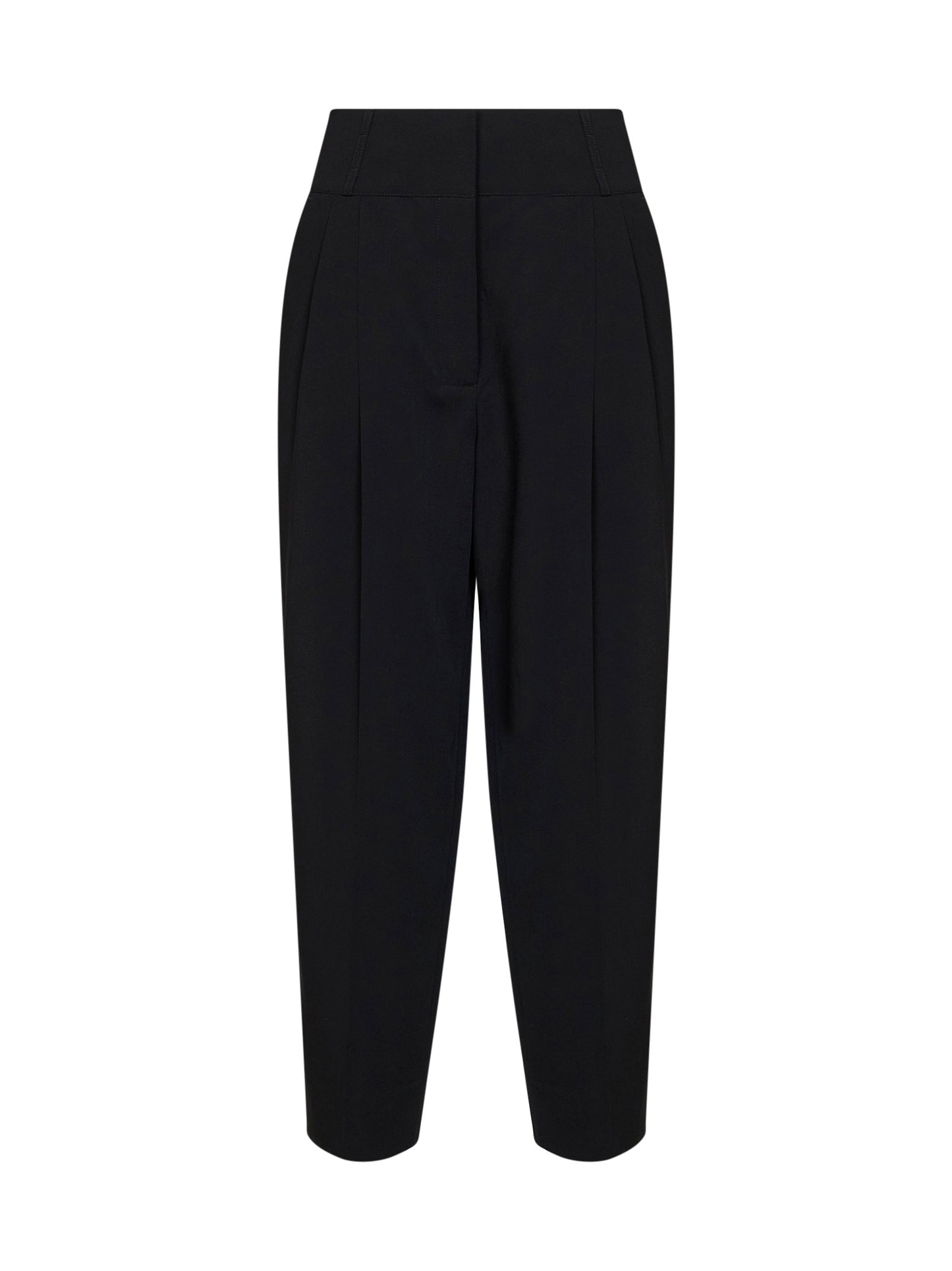 Pantaloni a palloncino in viscosa e lana nera