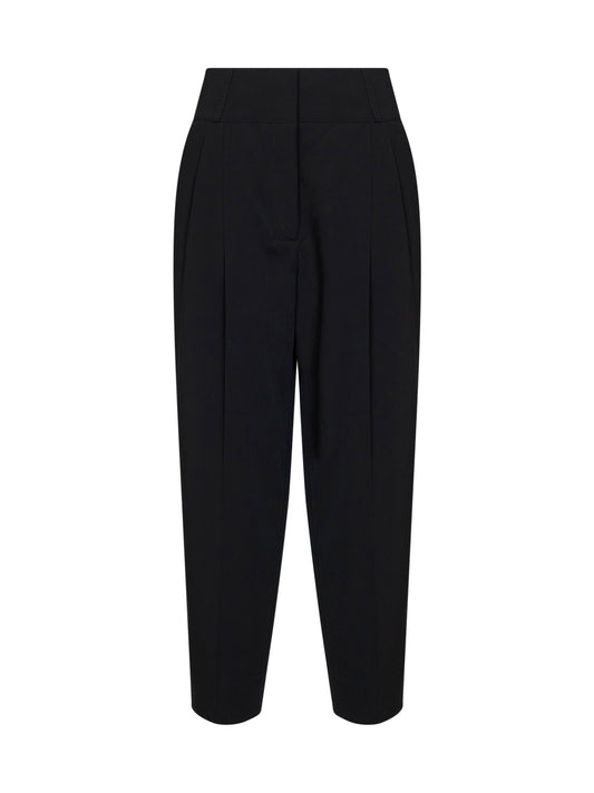 Pantaloni a palloncino in viscosa e lana nera
