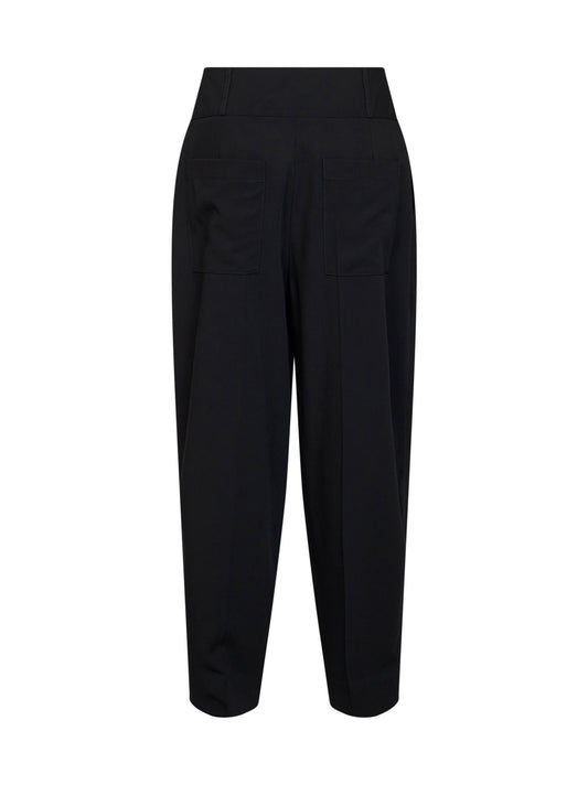 Pantaloni a palloncino in viscosa e lana nera
