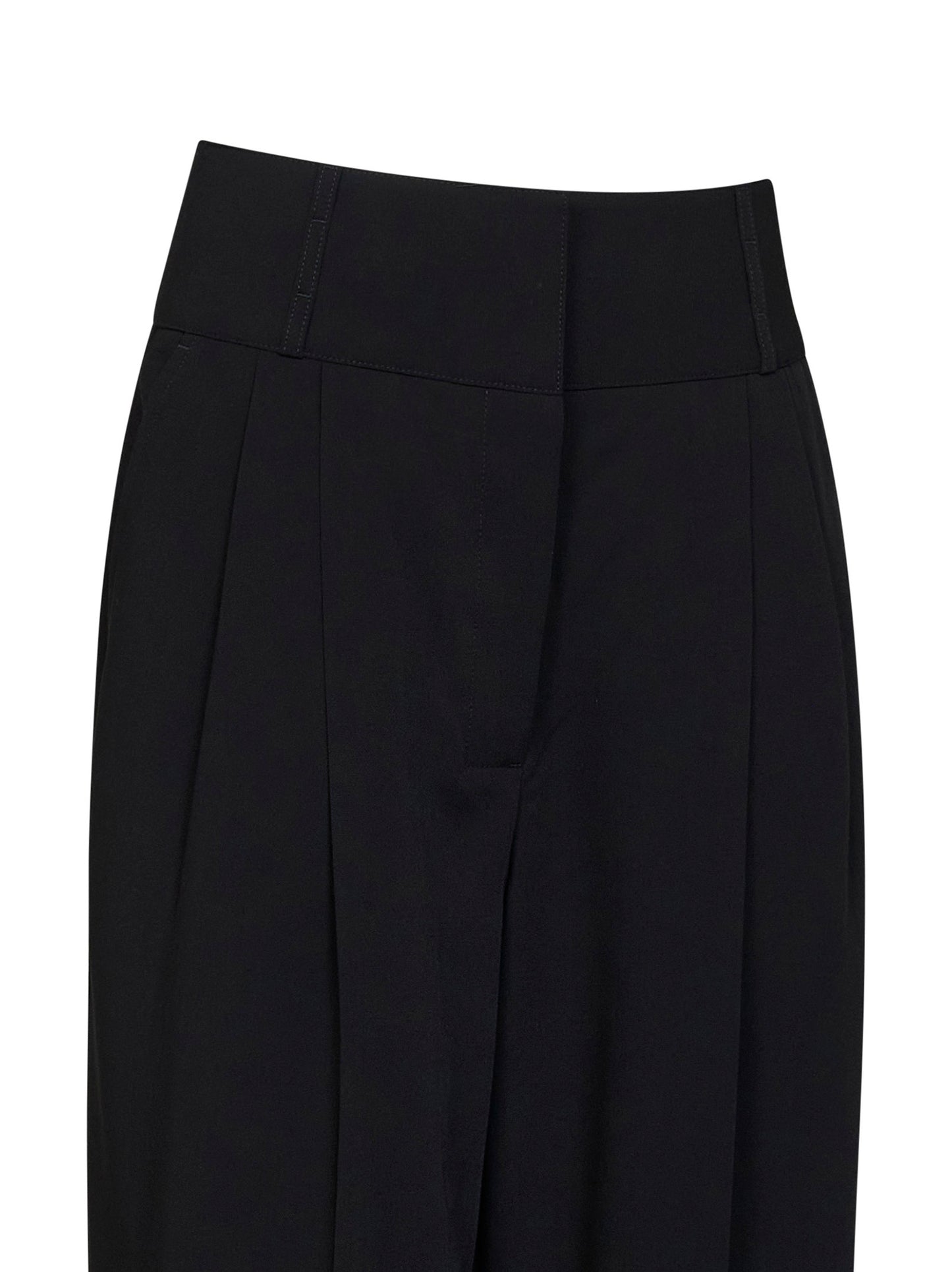Pantaloni a palloncino in viscosa e lana nera