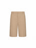 Overcast beige wool blend wide tailored shorts