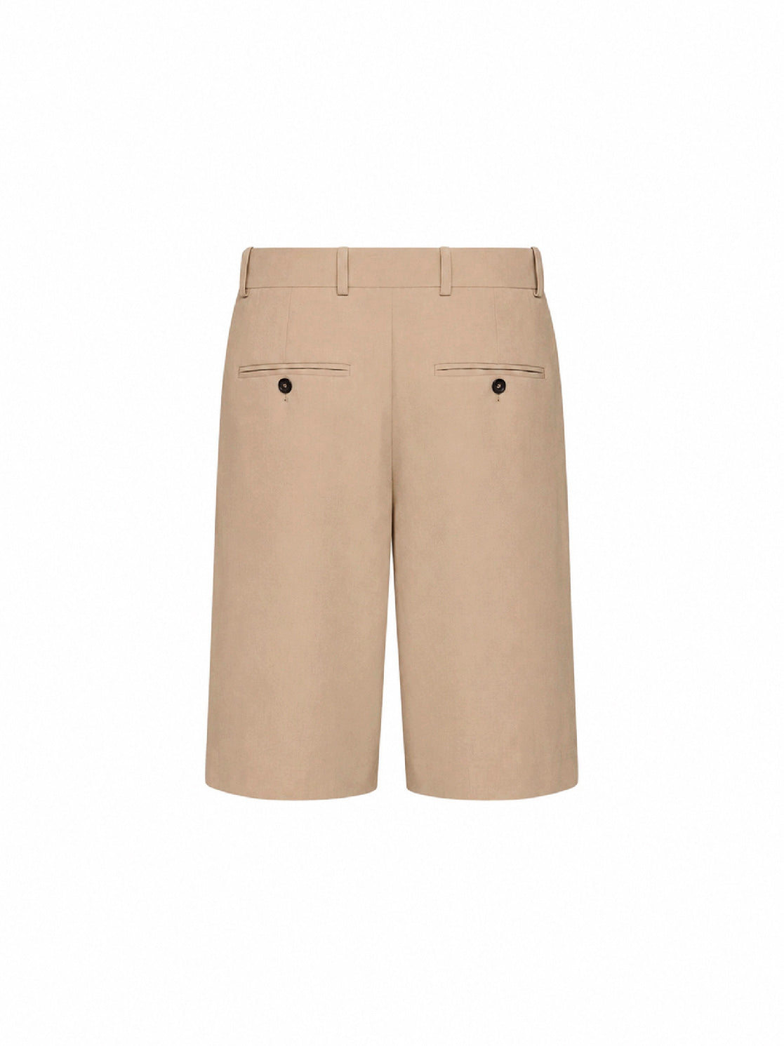 Overcast beige wool blend wide tailored shorts