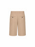 Overcast beige wool blend wide tailored shorts
