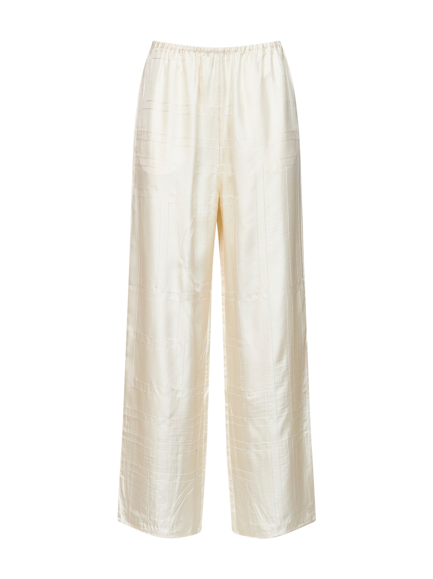 Cream monogram silk pj trousers